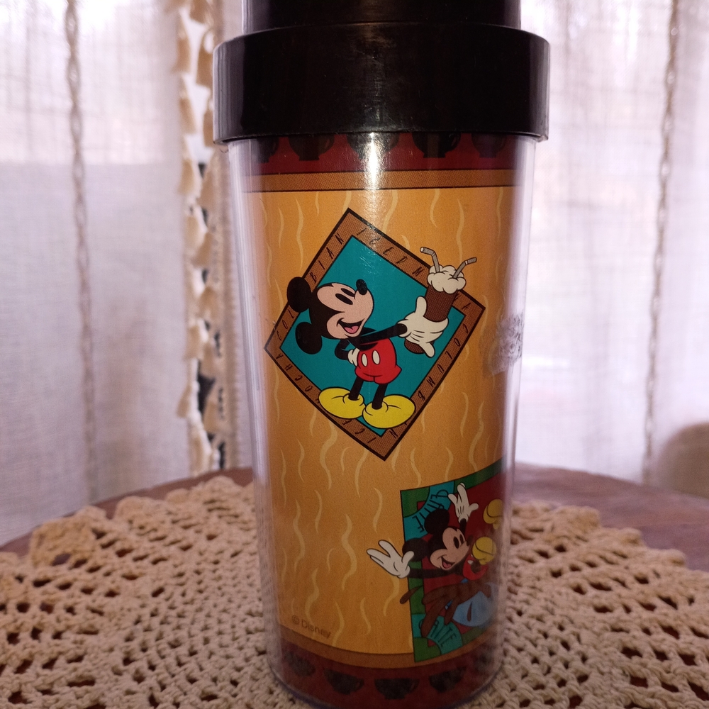 Vintage Disney Mickey Mouse "Kona Java" Ceramic Travel Mug (1990s)